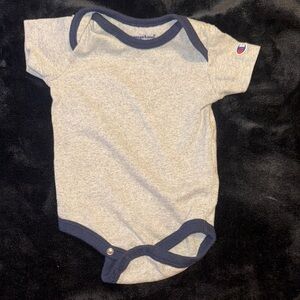 Champion Gray Onesie with Navy Trim